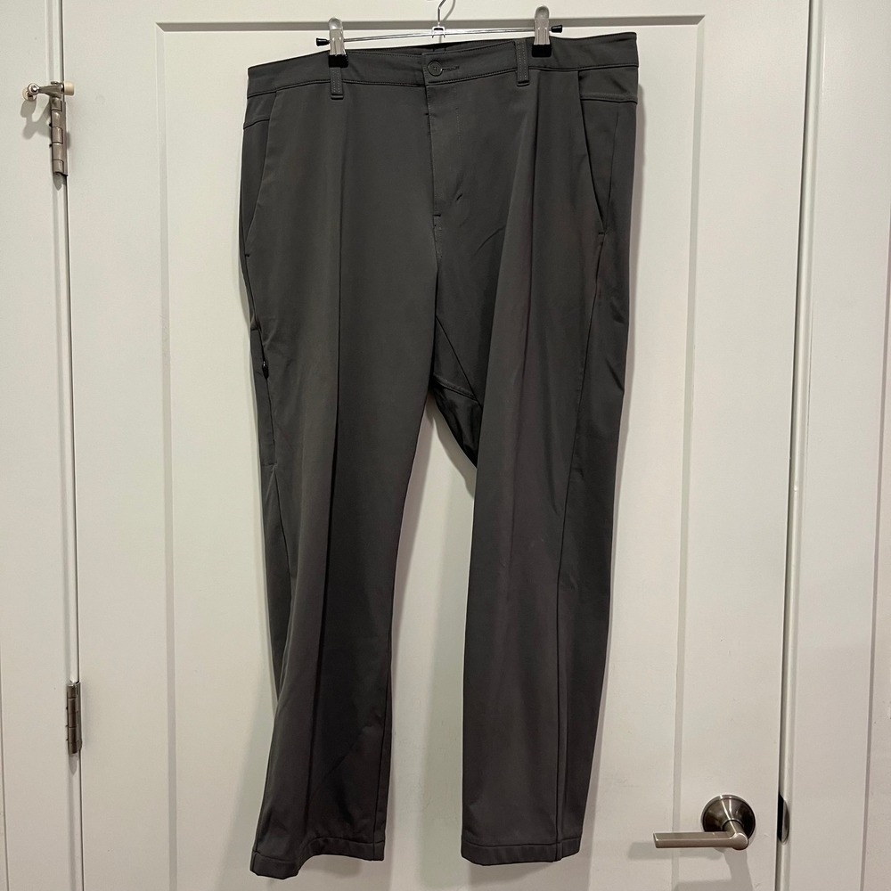 BYLT Premium Basics Mens Everyday Pant Dark Grey Performance Trousers Size 38
